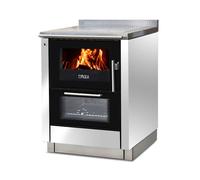 Cuisinière Tyrola TR_F 70 Blanc brillant / Noir Senotherm avec fenêtre de visualisation - RA gauche en haut