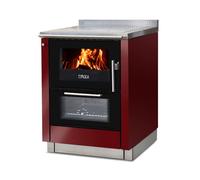 Cuisinière Tyrola TR_F 70 Bordeaux / Black Senotherm avec fenêtre de visualisation - RA arrière gauche