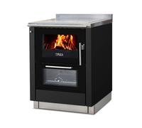 Cuisinière Tyrola TR_F 70 Volcano mat / Noir Senotherm avec fenêtre de visualisation - RA gauche haut