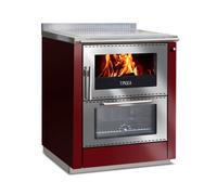 Cuisinière Tyrola TR_F 80D Bordeaux / acier inoxydable avec fenêtre de visualisation - RA right top