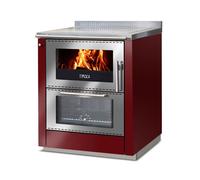 Cuisinière Tyrola TR_F 80D Bordeaux / inox avec fenêtre - RA côté gauche