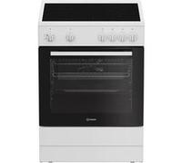 Indesit Cuisinière vitrocéramique I6V5KCW – 4 foyers – four électrique – Blanc