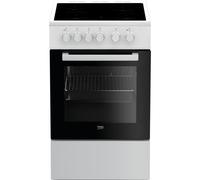 Beko Cuisinière vitrocéramique FSS57000GW Blanc 4 foyers vitrocéramiques – Four convection naturelle