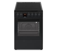 Continental Edison CECV50FCB - Cuisinière - pose libre - largeur : 49.8 cm - profondeur : 67 cm - hauteur : 86 cm - avec système auto-nettoyant - classe A - noir Noir G