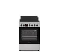 Continental Edison CECV50FCS - Cuisinière - pose libre - largeur : 49.8 cm - profondeur : 67 cm - hauteur : 86 cm - avec système auto-nettoyant - classe A - argent Argent G