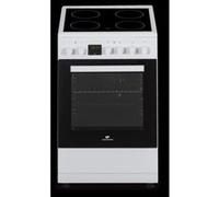 Cuisiniere vitrocéramique CONTINENTAL EDISON CECV50FCW - 4 feux - L49,8 x H86 xP67 cm - Blanc