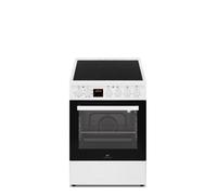 Continental Edison CECV50FCW - Cuisinière - pose libre - largeur : 49.8 cm - profondeur : 67 cm - hauteur : 86 cm - avec système auto-nettoyant - classe A - blanc/noir Blanc/noir G