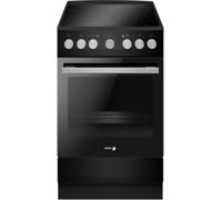 Fagor Cuisinière vitrocéramique FACV203N – 62 L, 4 foyers Hilight, four multifonction noir mat