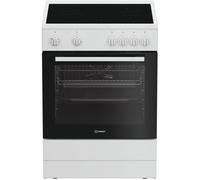 Indesit Cuisinière vitrocéramique I6V5KCW – 4 foyers – four électrique – Blanc