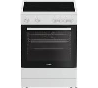 Cuisinière Vitrocéramique - Indesit - I6V5KCW - 4 Foyers - Four Électrique - Blanc