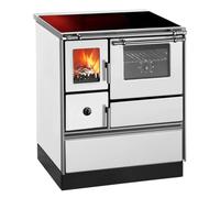 Cuisinière Wamsler 70F Style Blanc avec plaque vitrocéramique - Raccordement du tuyau de fumée à droite