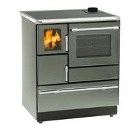 Cuisinière Wamsler Ambiente K128F C anthracite métallisé - raccordement du tuyau de fumée en haut à droite