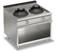Cuisinière Wok à Gaz 2 feux sur placard ouvert P 700 20 kW Baron