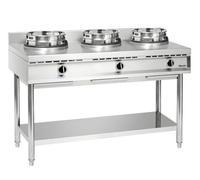 Cuisinière wok à gaz - 3 brûleurs x 11.5 kw - Bartscher