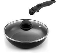 CUISINOX - Sauteuse 24 cm revêtue 24 cm avec couvercle et poignée amovible - Arom - Acier inoxydable , Finition