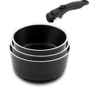 - AROM - Série 3 casseroles 16, 18 et 20 cm avec poignée amovible
