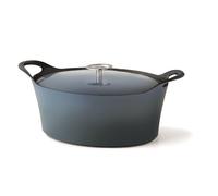 Cuisinox C61180WX31858 Rôtissoire Volcan, ovale, 29 cm, fonte, émail, bleu denim, avec couvercle