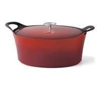 Volcan - Cocotte Ovale 35cm fonte de fer émaillée noire avec couvercle Cuisinox