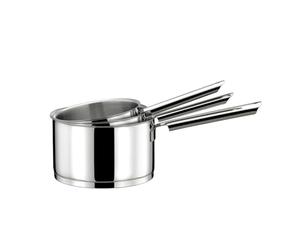 CUISINOX - Elysée - Série de 3 casseroles 16-18-2 cm (1.5L, 2.5L, 3L) tout inox - Fond encapsulé - Compatible tous feux dont induction - Acier Inoxydable 18/1 - Finition miroir - Poignée Fixe