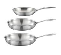 Cuisinox Gourmet - Lot de 3 poêles inox 20-24-28 cm