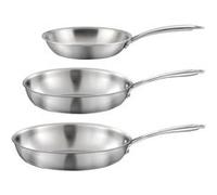 CUISINOX - GOURMET - Lot de 3 poêles inox 20-24-28 cm