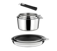 CUISINOX - MALICE - Lot 6 pièces - 3 casseroles, 2 poêles revêtement céramique et 1 poignée noire G