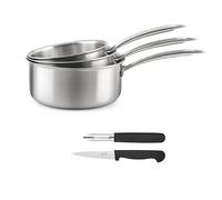 CUISINOX - Set cuisson et coutellerie - Gourmet - Compatible tous feux dont induction - Acier Inoxydable - Poignée fixe - Sans PFAS, PTFE, PFOA - Made in France