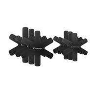 CUISINOX - Set de 6 feutrines universelles (3 x 28 cm, 3 x 36 cm) en Polyester - Protection Anti-Rayures pour poêles, casseroles, woks et Plats - Noir