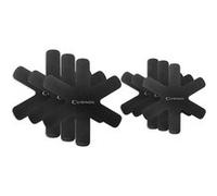 CUISINOX - Set de 6 feutrines universelles (3 x 28 cm, 3 x 36 cm) en Polyester - Protection Anti-Rayures pour poêles, casseroles, woks et Plats - Noir