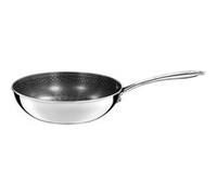 Cuisinox - Virtuo - Wok 24 cm - Fond triply revêtement nid d'abeille antiadhérent - Compatible tous feux dont induction - Acier inoxydable - Finition Satiné - Sans PFOA et PFAS - Made in France