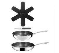 CUISINOX Virtuo Wok + Poêle + Feutrine, Revêtus, Tous feux, Made In France