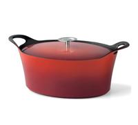 Volcan - Cocotte ovale 29cm fonte de fer émaillée rouge avec couvercle Cuisinox