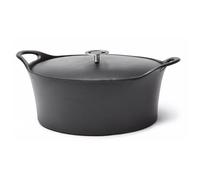 CUISINOX - Volcan - Cocotte Ovale 35 cm avec couvercle - 6 L - Fonte de fer emaillée - Compatible tous feux dont induction - sans PTFE ni PFOA - Noir