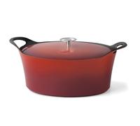Volcan - Cocotte Ovale 35cm fonte de fer émaillée rouge avec couvercle Cuisinox