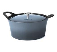 Volcan - Cocotte ronde 20cm fonte de fer émaillée bleue denim avec couvercle Cuisinox