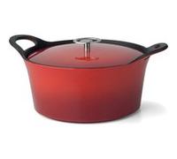 CUISINOX - Volcan - Cocotte ronde 2 cm avec couvercle - 1.6 L - Fonte de fer emaillée - Compatible tous feux dont induction - sans PTFE ni PFOA - Rouge