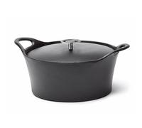 Volcan - Cocotte ronde 24cm fonte de fer émaillée noire avec couvercle Cuisinox