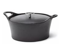 Volcan - Cocotte ronde 24cm fonte de fer émaillée noire avec couvercle