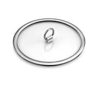 CUISINOX - Ycône - Couvercle 24 cm en verre trempé avec poignée rabattable en acier inoxydable 18/10