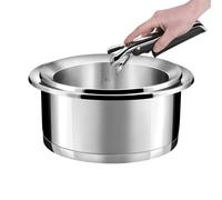 Cuisinox - Ycône - Lot de 2 casseroles 16-20 cm inox avec poignée amovible (1.5L, 2.5L) - Fond thermo diffuseur - Compatible tous feux - Acier Inox 18/10 - Finition Satinée - Sans PFOA, PTFE, PFAS