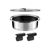CUISINOX - Ycône - Sauteuse 24 cm revêtement céramique avec anses et couvercle - 4.8 L - Fond thermo diffuseur - Compatible tous feux dont induction - Acier Inox 18/10 - Sans PFOA, PTFE, PFAS
