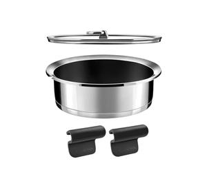Cuisinox - Ycône - Sauteuse 24 cm revêtement céramique avec anses et couvercle - 4.8 L - Fond thermo diffuseur - Compatible tous feux dont induction - Acier Inox 18/10 - Sans PFOA, PTFE, PFAS