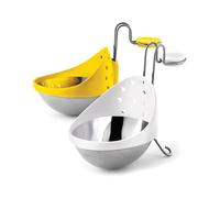 Cuisipro Set de 2 Pocheuses à Œufs Inox Jaune et Blanc | Pocheuses à œufs en acier inoxydable pour réussir des œufs pochés facilement et uniformément