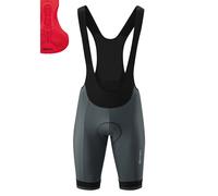 Gonso Sitivo Bib M, Cuissard à bretelles court pour homme, Avec peau de chamois Sitivo Confort, Haute élasticité et élastique en silicone antidérapant, Coupe ajustée, Gris, XXL