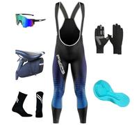 Cuissard Vélo à Bretelles,Cuissard à Bretelles Cuissard Velo Homme avec Poches Cuissard Cyclisme VTT Short de Cycliste Rembourré Gel 8D Bib Séchage Rapide et Respirant (6XL,TYP-3)