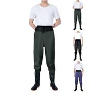 Cuissardes de pêche à la taille haute - Cuissardes de pêche pour homme imperméables unisexes - Cuissardes de pêche | Bottes de pêche avec poches zippées pour la pêche à la mouche, le kayak, Vert, 48