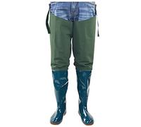 Cuissardes de pêche ultra-légères en PVC/nylon avec semelles crantées antidérapantes - Bottes de travail imperméables idéales pour la pêche à la mouche, la chasse, la plantation et l'agriculture