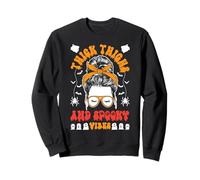 Cuisses épaisses et Vibrations effrayantes Chignon désordonné Effrayant Halloween Sweatshirt