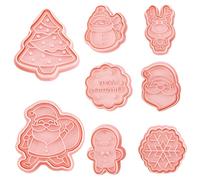 Cuissier de Noël Cutter 8pcs / ensemble réutilisable Cookie 3D Cookie mignon Santa Claus Tree Tree Snowman Gingerbread Man for Baking Kitchen Tools
