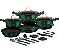 Cuisson Berlinger Haus ensemble de casseroles et accessoires 17 El. Emerald BH7043